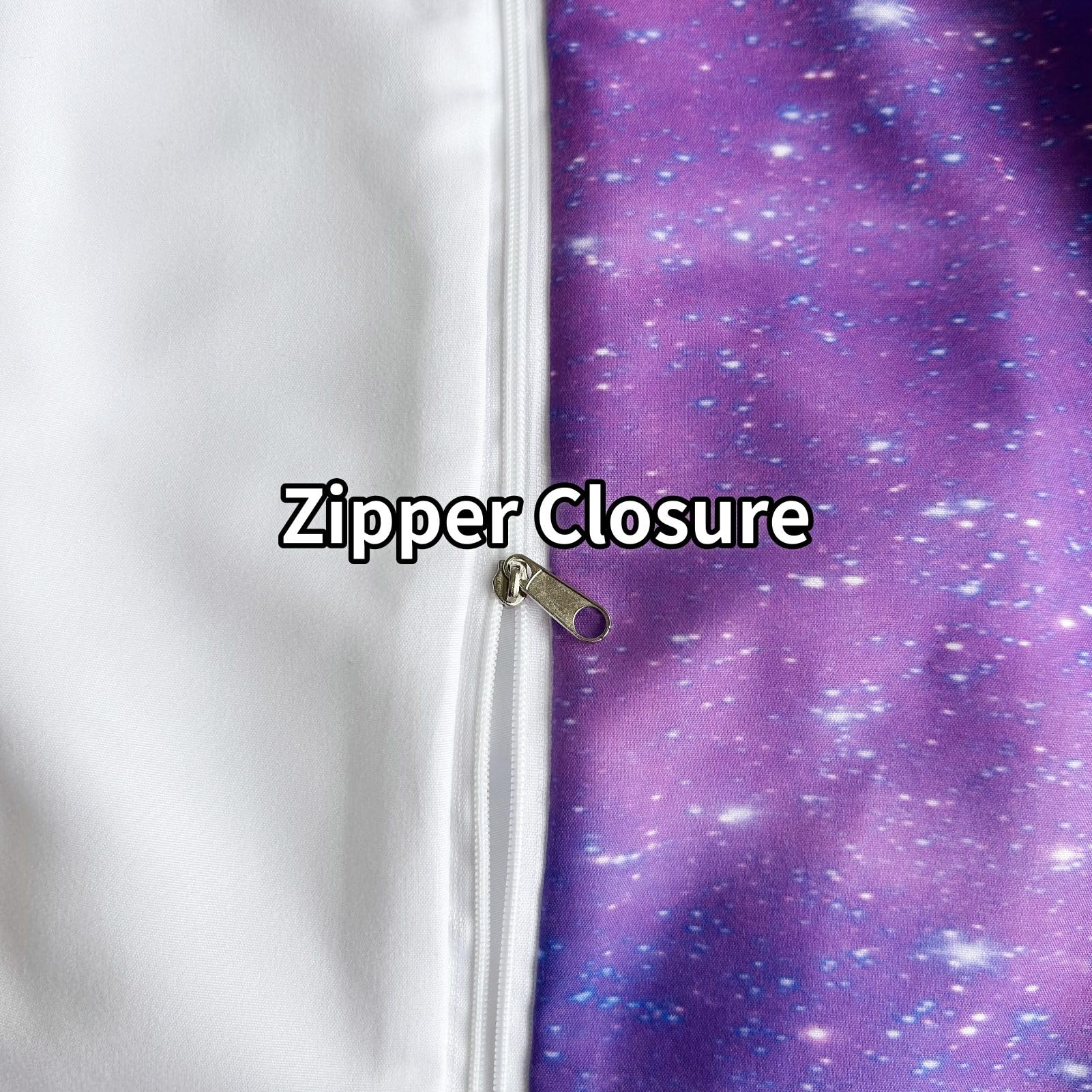 ANHOPE Galaxy Duvet Cover Set Soft Comforter Cover Space Purple Nebula Print Pattern 3 Piece Bedding Set including Pillowcase All Season Decorative Quilt Cover with Zipper for Kids Adults Single - Image 4