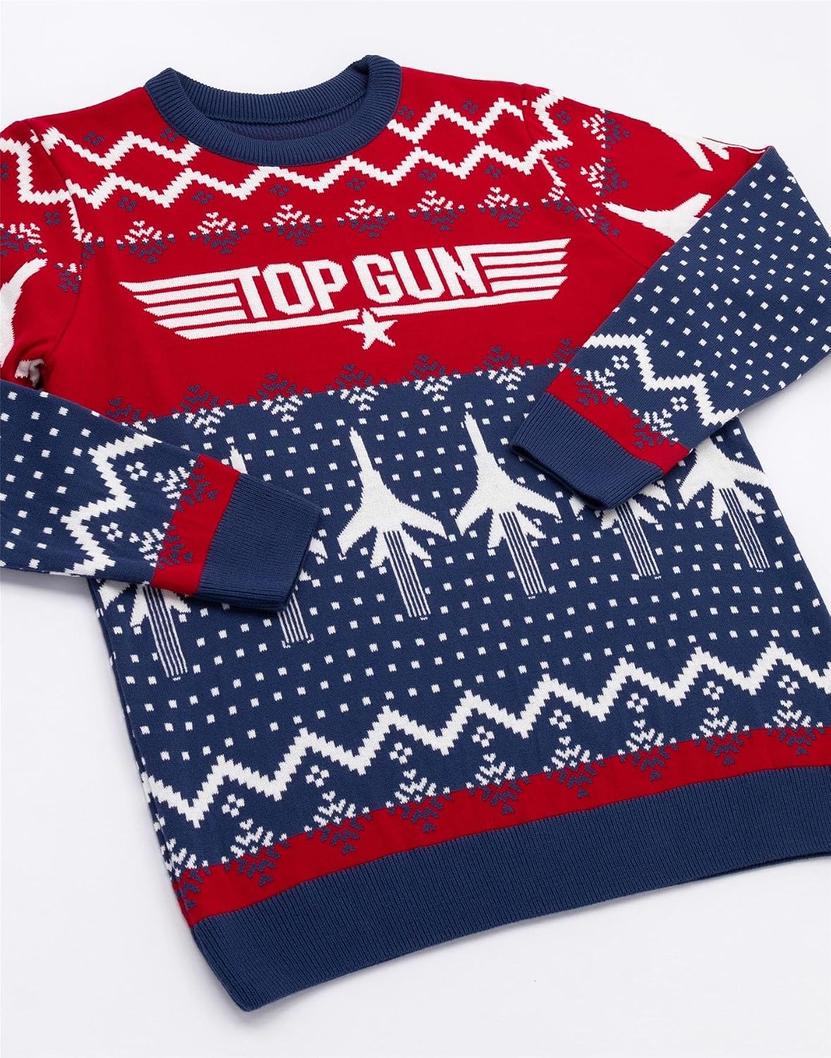 Top Gun Mens Christmas Jumper Adults Fighter Jet Navy Knitted Sweater XX-Large