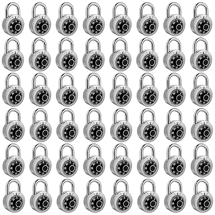 HZSY Combination Padlock, Fixed Dial Combination Padlock with Different Combinations?2 in. Wide.Black Turntable?Lock for Gym & Locker,School,Toolbox?and More?Pack of 48