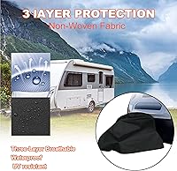 Vista 5 de Cubierta de enganche de caravana impermeable y transpirable, cubierta protectora del gato de lengua, cubiertas de bloqueo de enganche de remolque