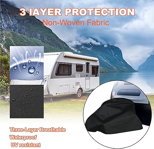 Miniatura 5 de Cubierta de enganche de caravana, impermeable, transpirable, cubierta protectora para enganche de remolque, cubierta protectora para remolque de