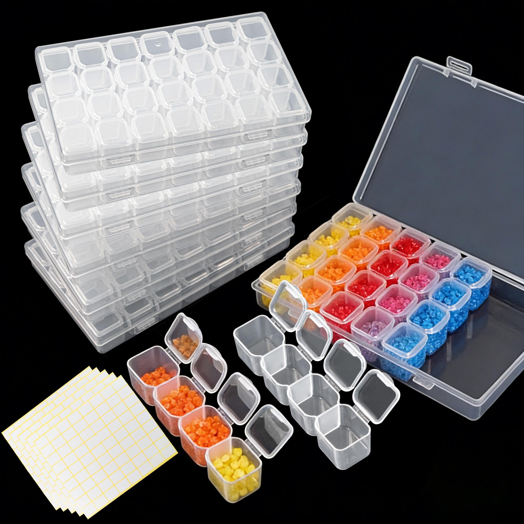 Organizadores de cuentas transparentes ajustables para clasificar por colores