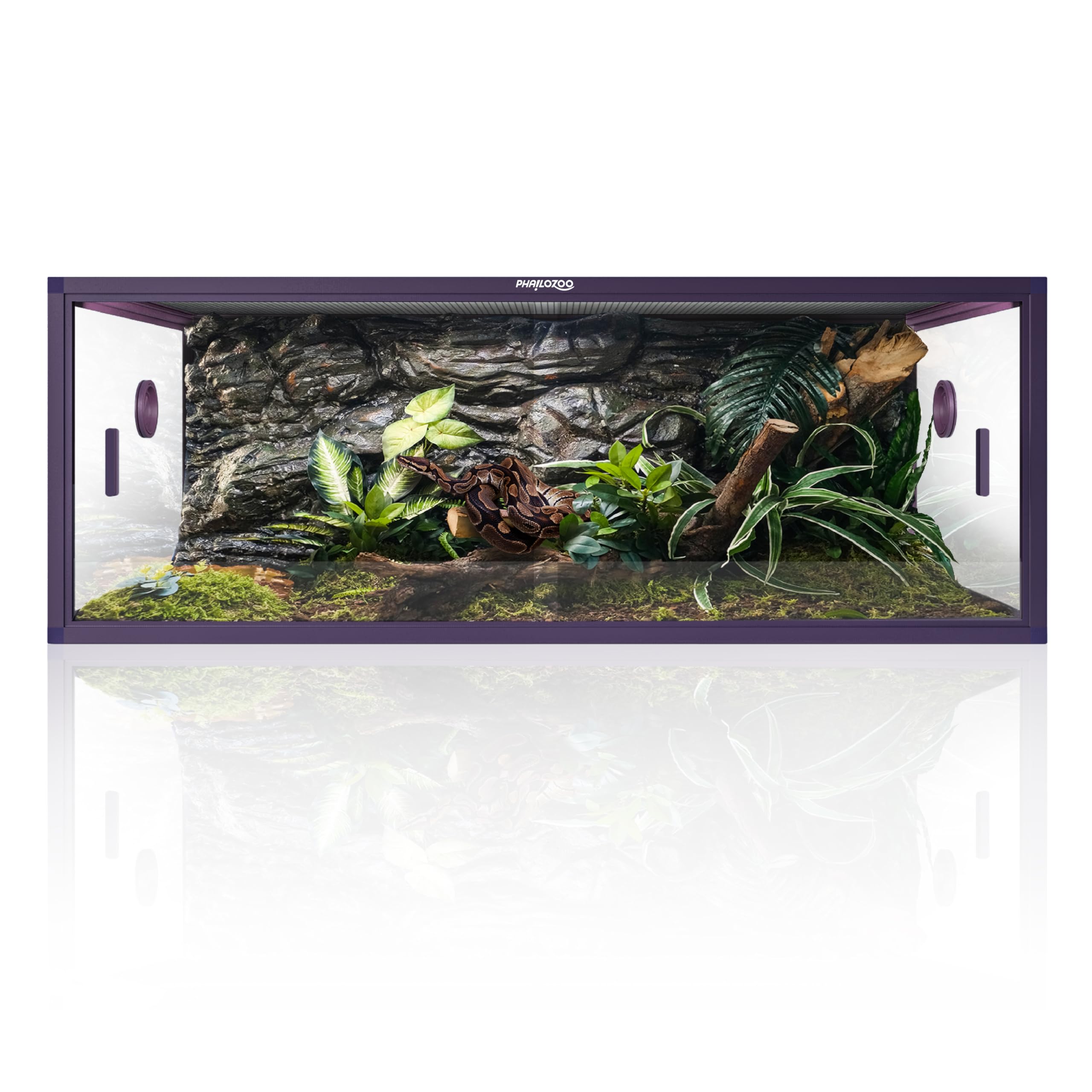 85 Gallon Reptile Tank, Snake Vivarium with Front Opening Sliding Door For Easy to Maintain Bearded Dragon Vivarium 48''x24''x18''