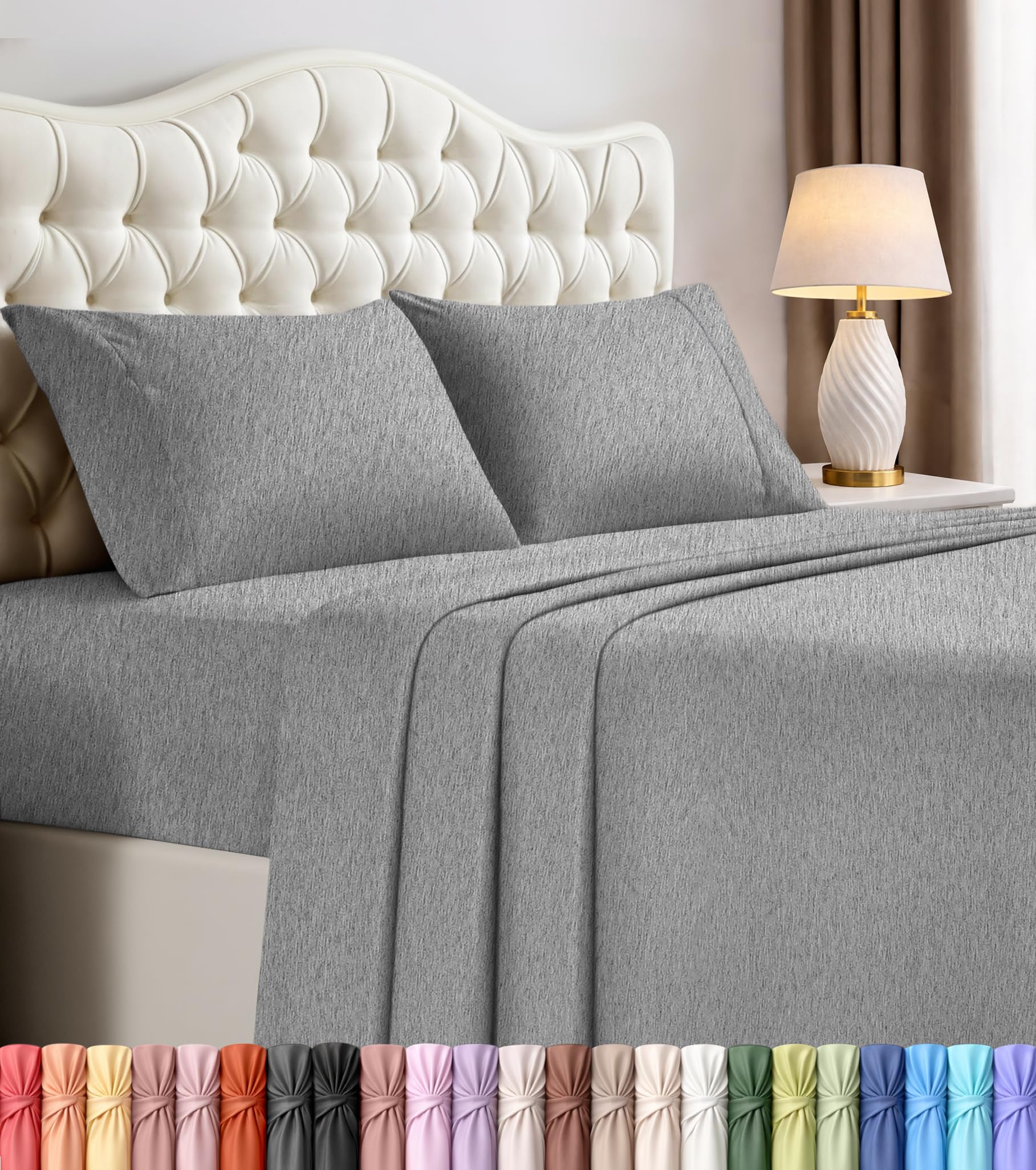 Utopia Bedding 4-Piece Queen Set, Heather Grey