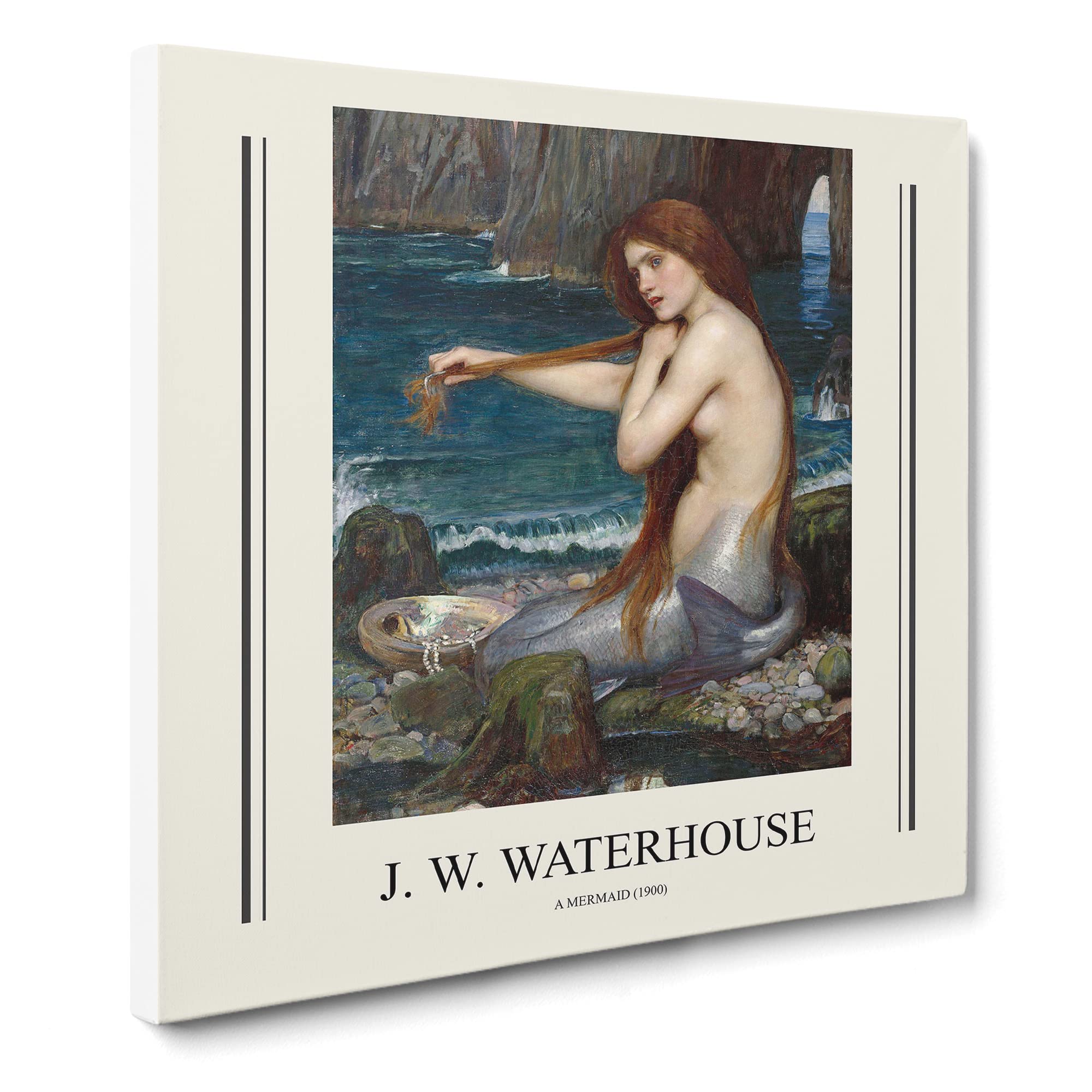 A Mermaid Vol.1 By John William Waterhouse Canvas Print, Mixed, 35L x 35W cm