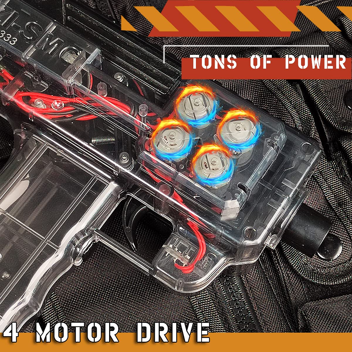 LANBABA UZI Toy Gun w/ 2 Mags 48 Airsoft Foam Darts for Nerf Guns Automatic Machine Gun Electric