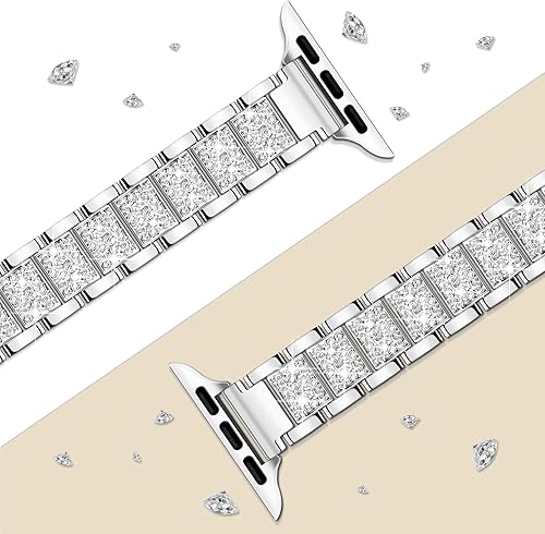 Miniatura 3 de Compatible con Apple Watch Band de 1.92, 1.77, 1.73 y 1.654 pulgadas, correa delgada y elegante de metal para iWatch Series 8, 7, 6, 5, 4, 3, 2, 1,