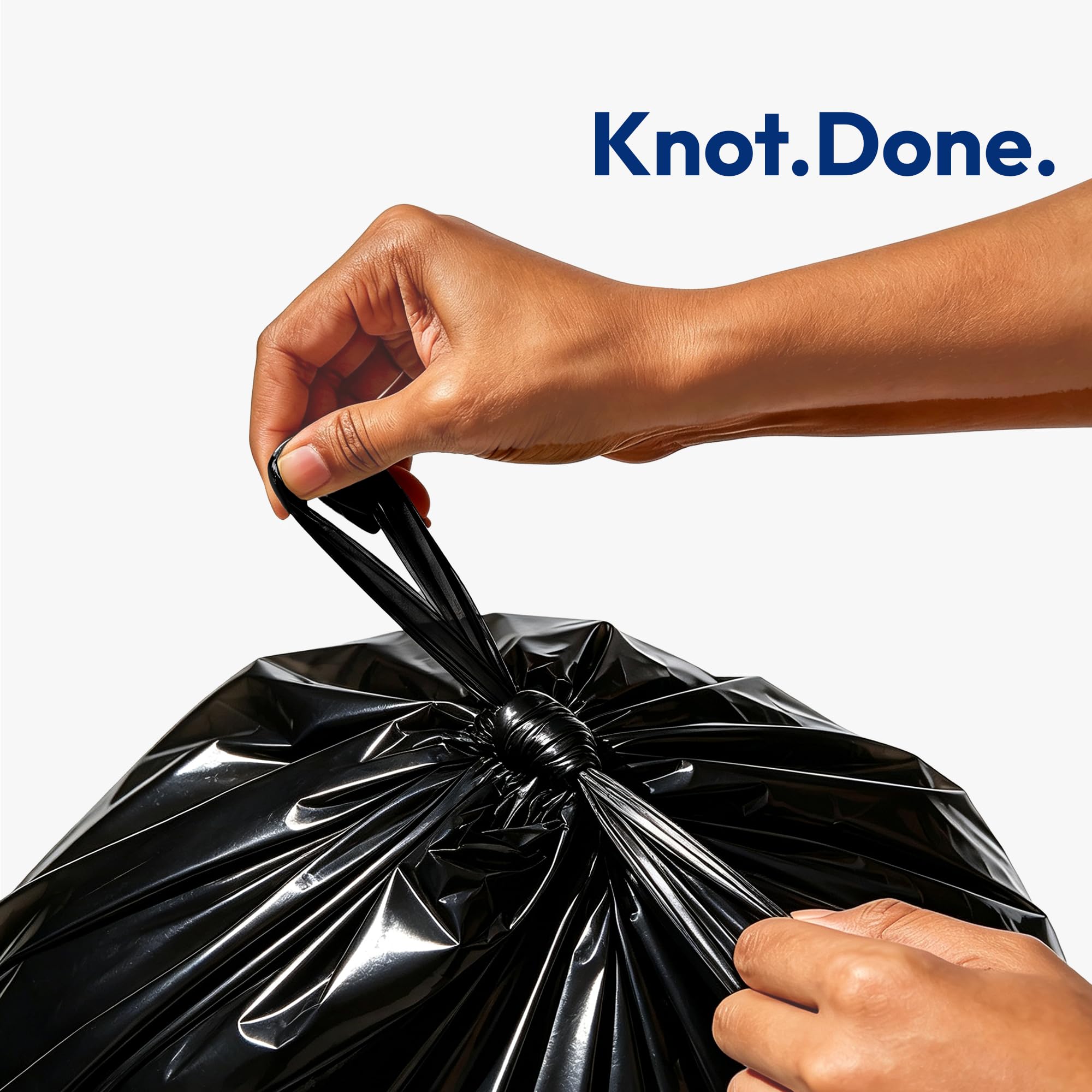 Kleine Müllbeutel mit Tragegriffen – Upcycling von Meeresplastik – Müllbeutel für Küche, Bad, Büro und Haustierabfälle, ca. 15 Liter (4 Gallonen), 200 Stück, Schwarz