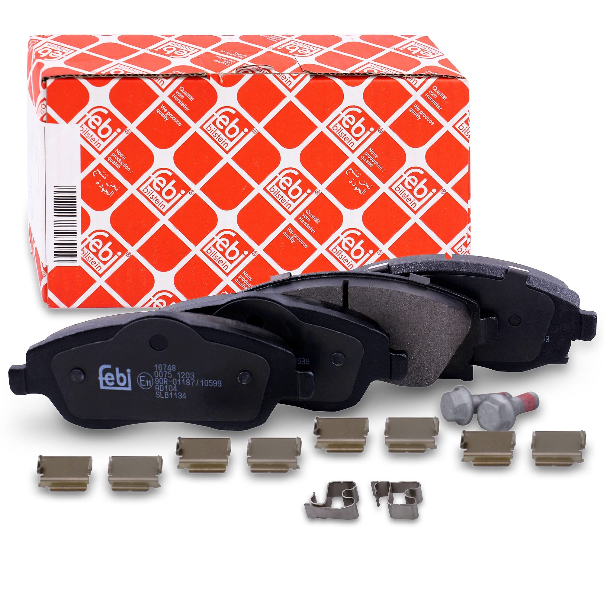 febi bilstein 16748 Brake Pad Set with fastening material, 1 unit