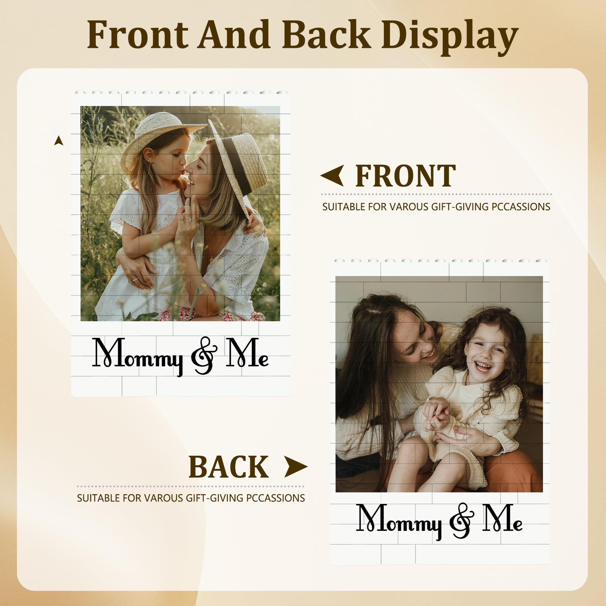 Puzzle Block Personalizzato, Mattoncini da Costruzione con Foto e Testo, Festa del Mamma Regali, Regalo Personalizzato per Famiglia, Amici, Coppie, Compleanno e Anniversario