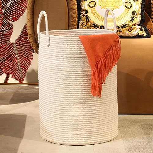 Miniatura 7 de HuggableZest Cesta de almacenamiento grande  Almacenamiento completo para mantas, juguetes, libros, equipo de bebé, lavandería, cojines de edredón,