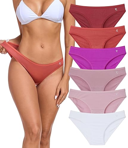 ANLIQI Modal Underwear Women Supersoft Bikini Panties for Women Pack Hi Cut Hipster Breathable Comfy Stretchy Ladies Undies - Medium - 6e Pack-multicolor