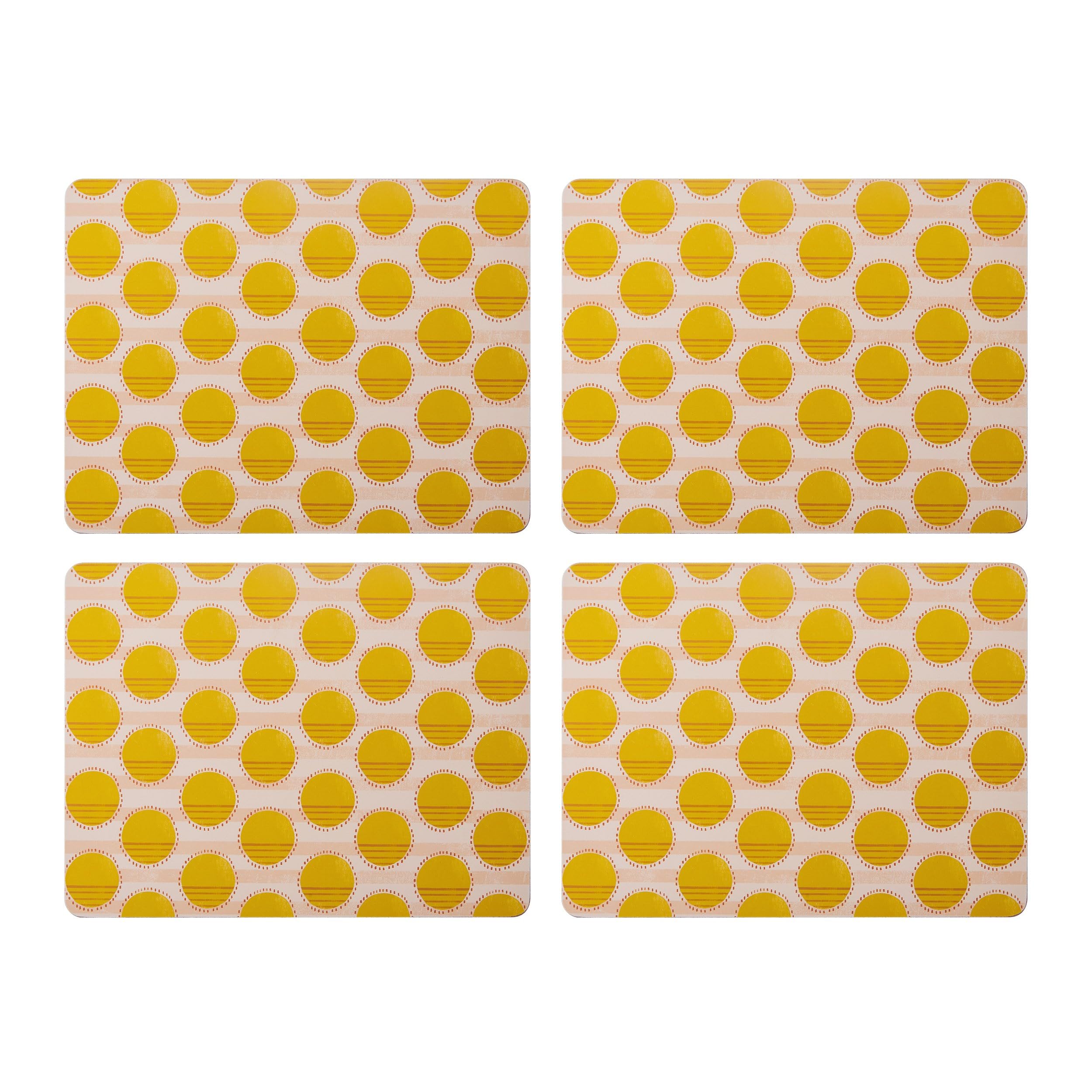 Creative Tops Spots Print Set of 4 Premium Placemats, Heat, Slip, Stain-Resistant, Cork Back, Easy To Clean, Printed Kitchen and Dining Lightweight Placemats