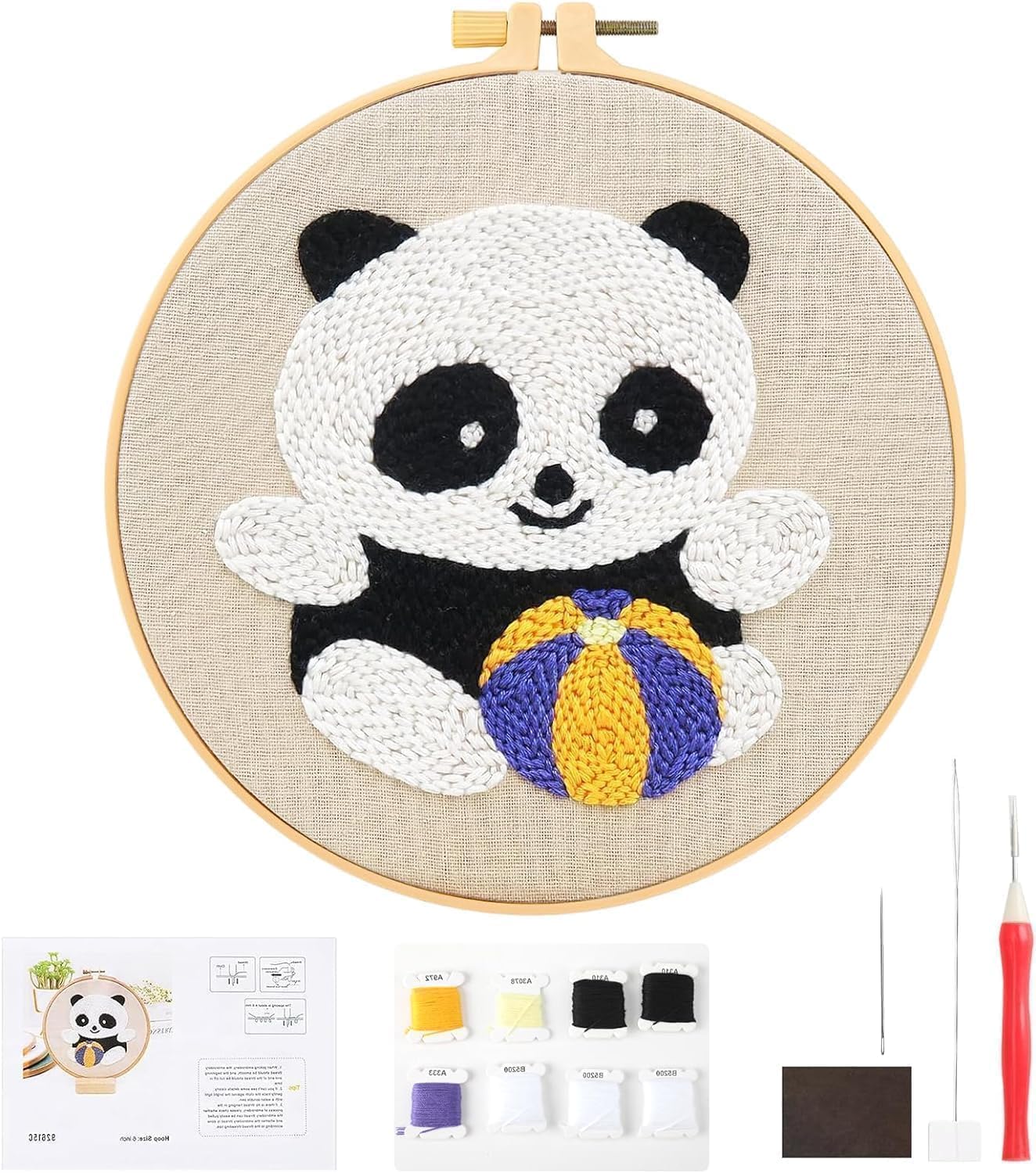 MWOOT 17 Pezzi Kit per Ricamo ad Ago,Punch Needle Ricamo Punch Cuciture