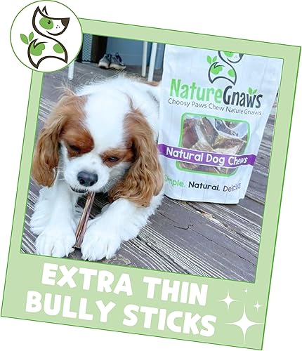 Miniatura 31 de Nature Gnaws Super Skinny Bully Sticks para perros pequeños, huesos dentales de carne de res natural de primera calidad, sabrosas golosinas finas