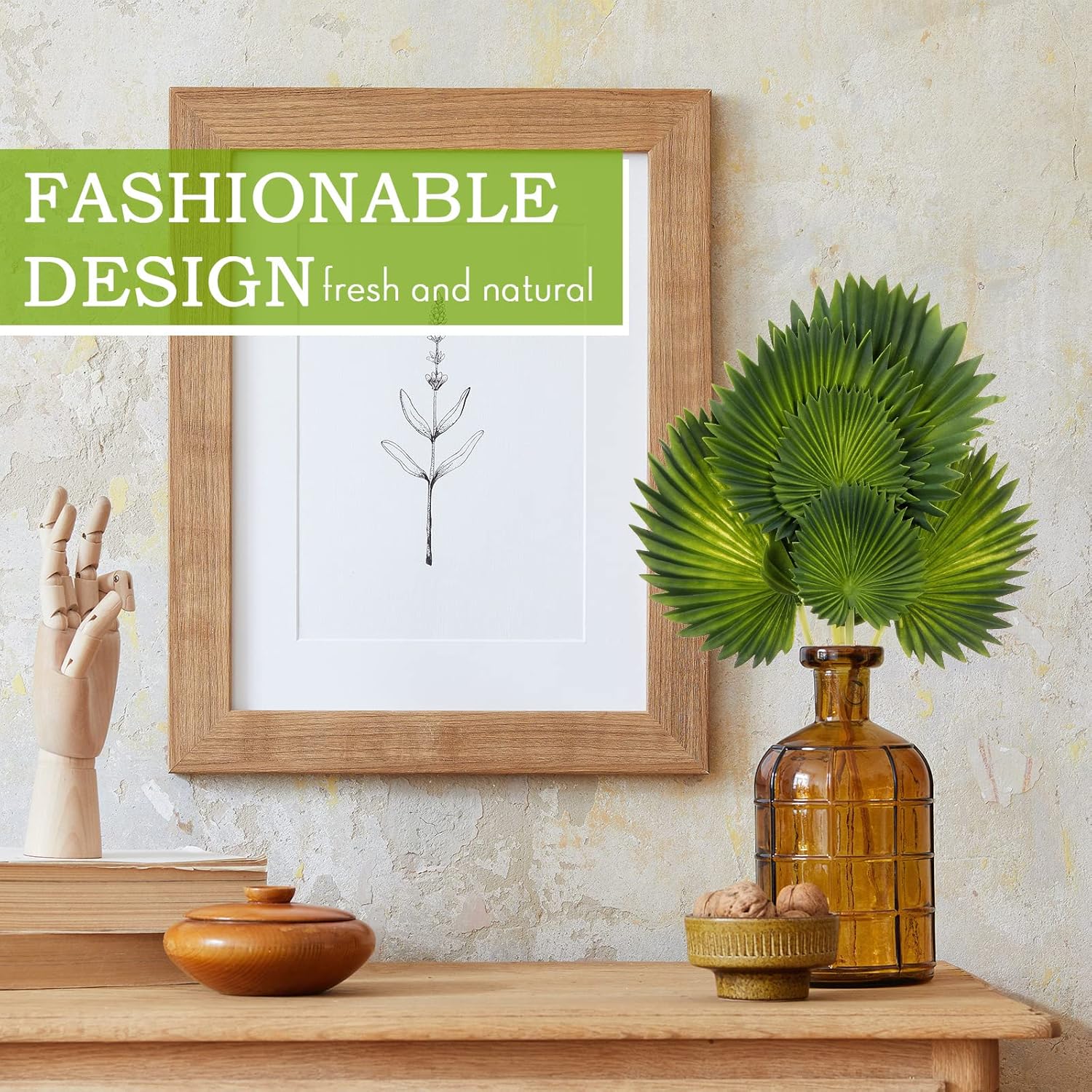 Tigeen PU Foam Artificial Palm Leaves with Stem 3 Sizes DIY Green Faux Tropical Leaves Party Decor Tropical Jungle Safari Birthday Decorations for Hawaiian Luau Party Beach (2 Pcs) - Image 4