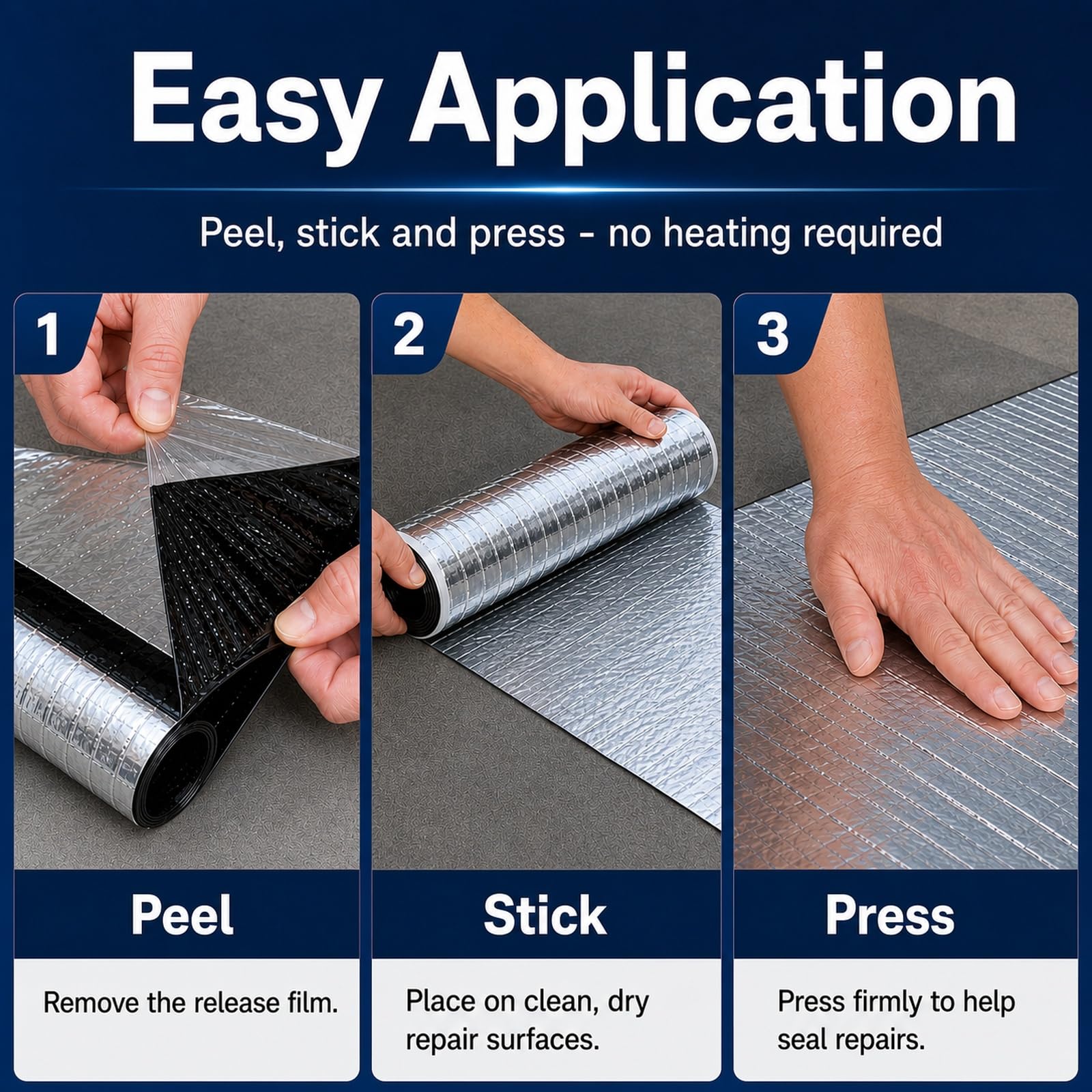 Tela Asfáltica Autoadhesiva Tejado,Cinta de Aluminio Impermeable,Rollo Bituminoso Reparación Adhesiva,Tejas Bituminosas Autoadhesivas,Extra Adhesión,para Reparación de Tuberías