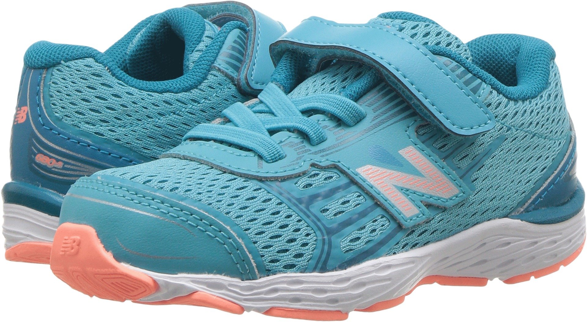 New Balance Kid's 680 V5 Running Shoe, Ozone Blue/Fiji, 2 X-Wide Infant