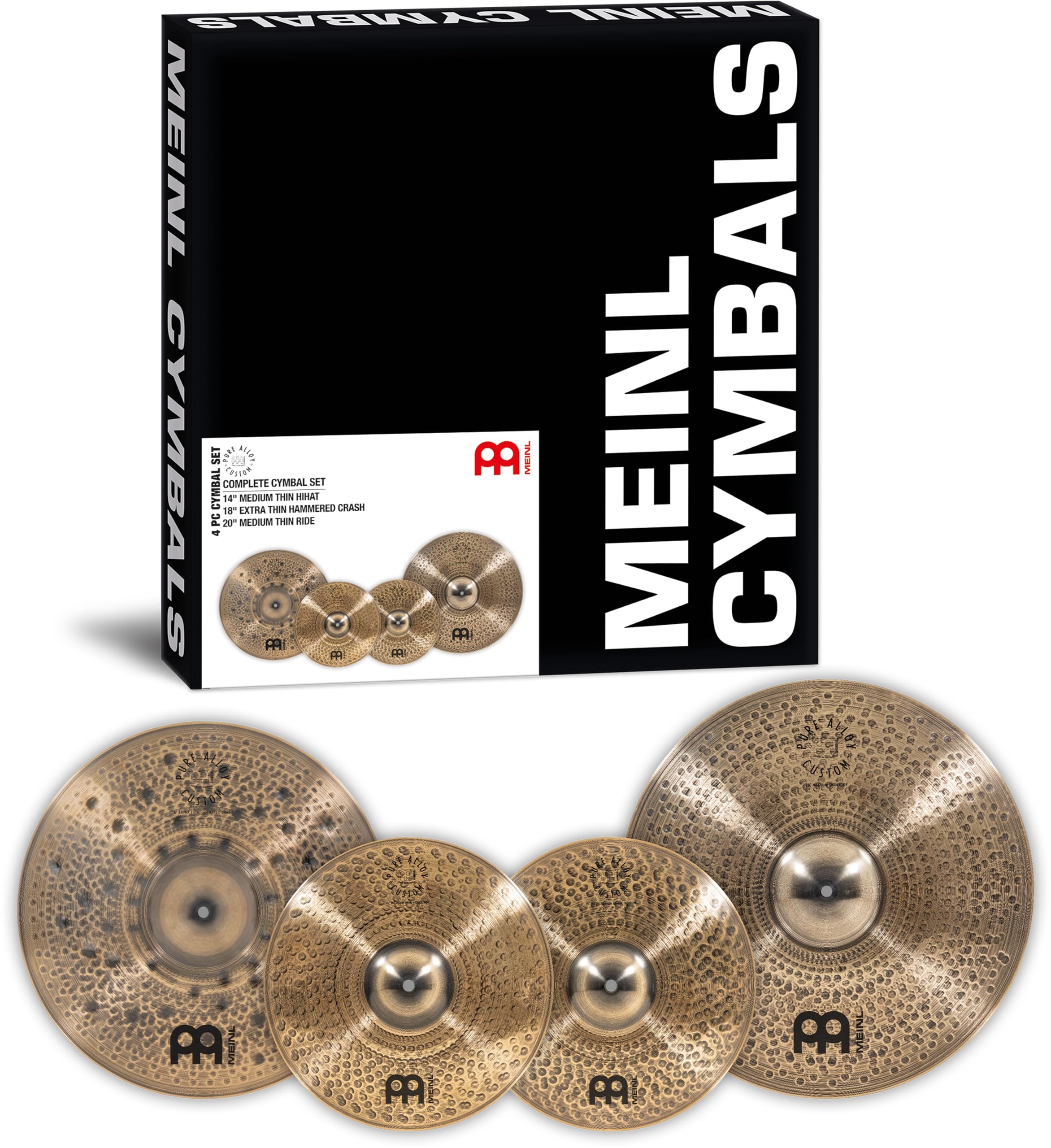 Meinl Cymbals Pure Alloy Custom Complete Set — Made in Germany, 2-Year Warranty (PAC-CS1)