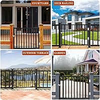 Vista 7 de Puerta de valla de cubierta resistente, no requiere corte, ajustable mejorada de 37.4 a 49.2 pulgadas de ancho x 37 pulgadas de alto, puerta