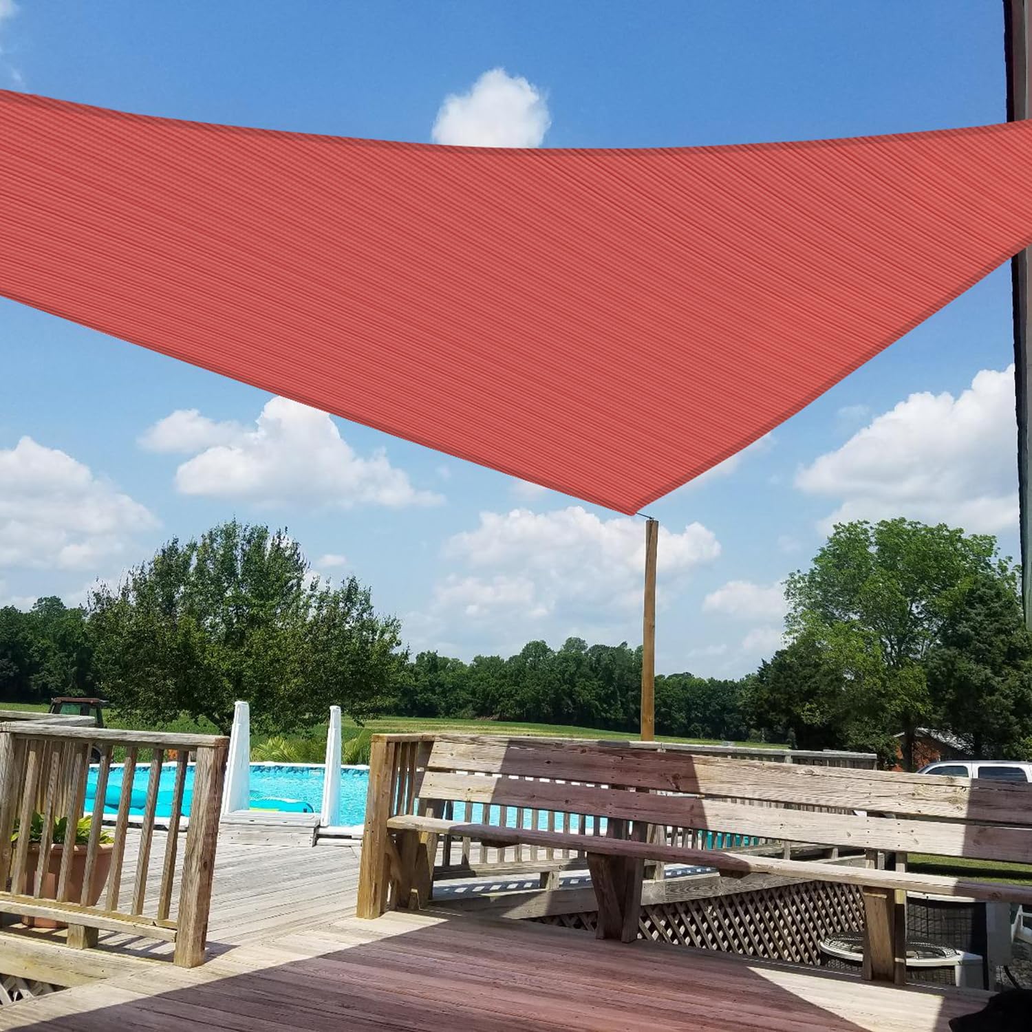 Sonnensegel Dreieckig 13x13x13 Ft – UV-Schutz Bis 95%, Wasserdurchlässig, Mit Stahl-D-Ringen, Für Terrasse & Garten