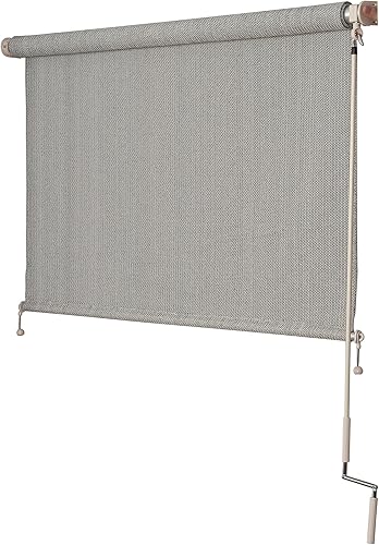 Miniatura 1 de DREAM ART Persianas solares para exteriores y exteriores, con manivela inalámbrica, enrollable, para patio, césped, jardín, pérgola, porche, cabaña,