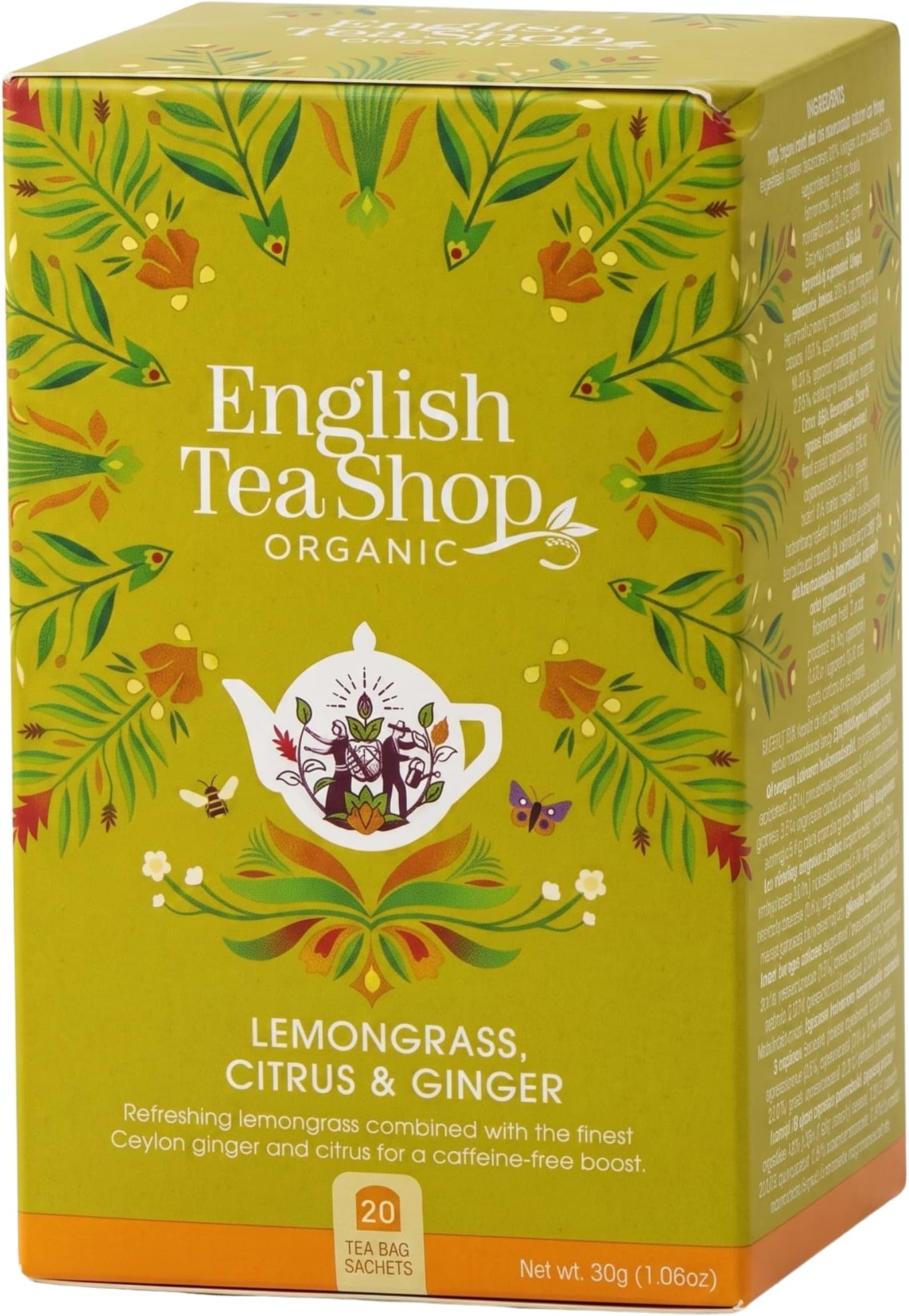 English Tea Shop - Lemongrass Citrus & Ginger - 20 Tea Bag Sachets, 30 g