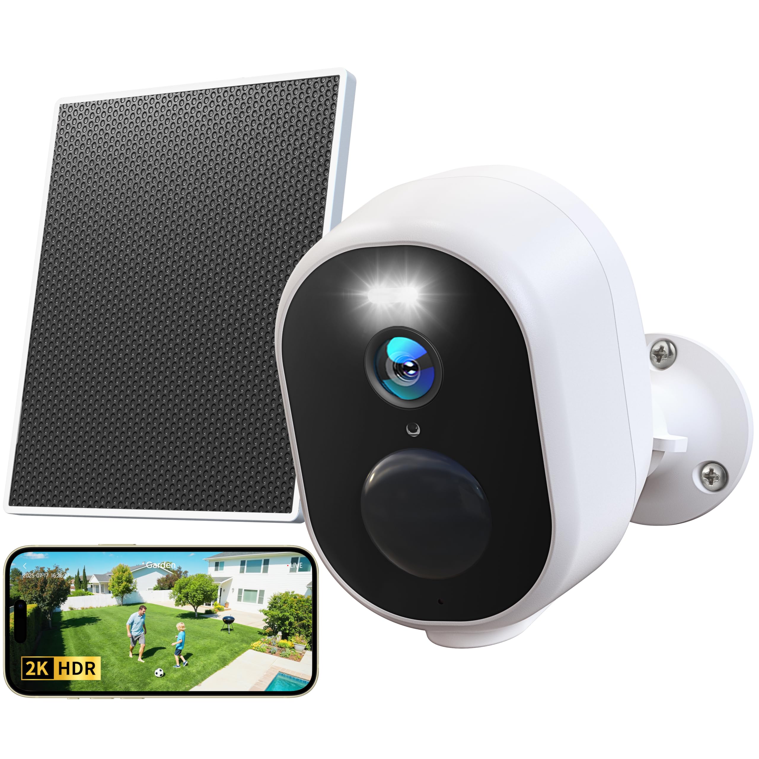 GNCC 2K Camera Beveiliging Buiten WiFi, Bewakingscamera voor Buiten, 2
