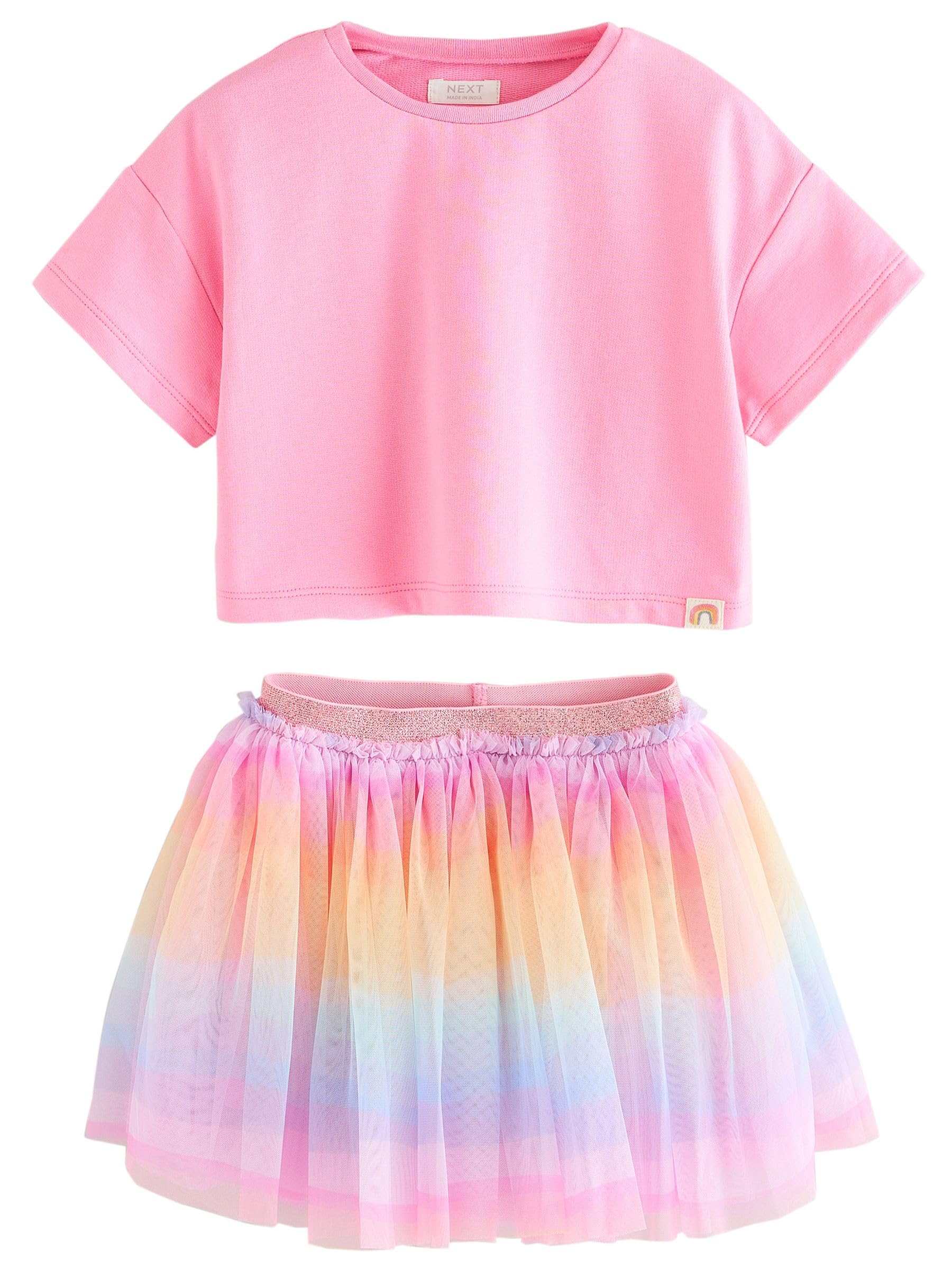 NEXT Oberteil und Tutu-Rock im Set Rainbow/Pink, 5 Jahre