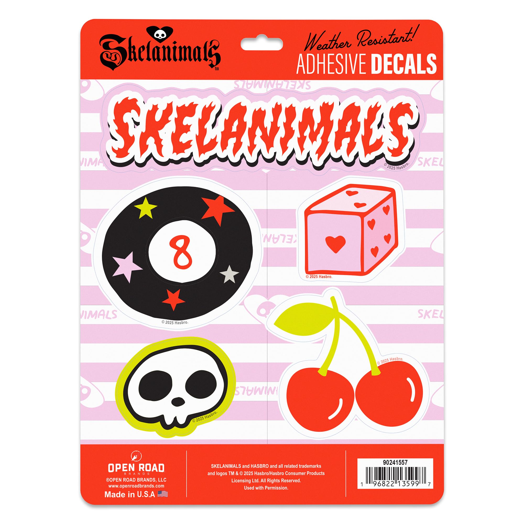 Hasbro Skelanimals Adhesive Vinyl Decals - Fun Skelanimals Stickers for Water Bottle or Laptop, 1 Pack (5 Count)