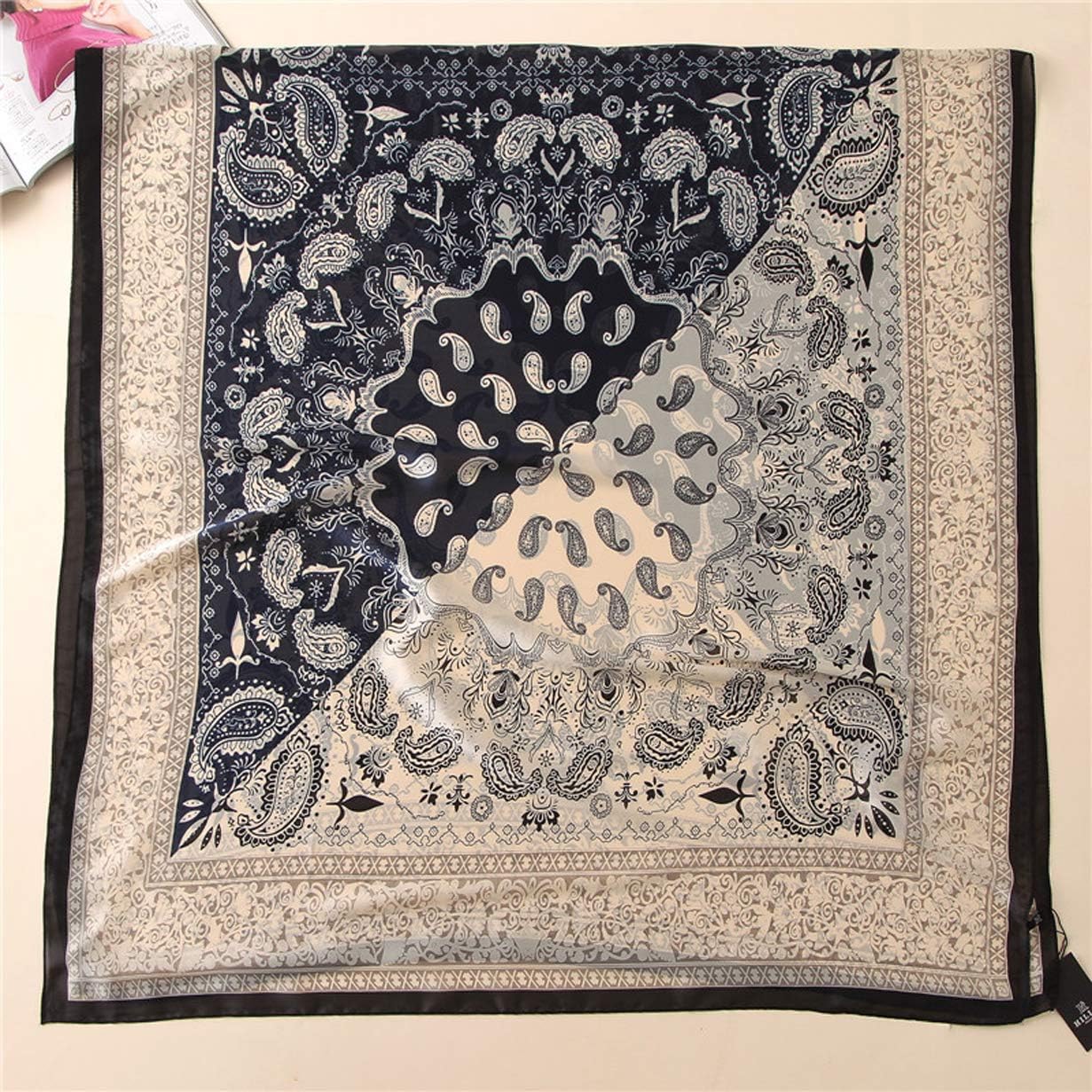 Silk Scarf Mulberry Silk Fashion Scarves Long Lightweight Shawl Wrap … - Image 3