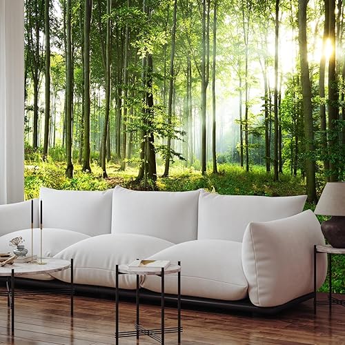 Papel tapiz de bosque verde, papel tapiz para dormitorio, sala de estar, baño, oficina (no se pega ni se pega) Papel tapiz de bosque verde, papel tapiz para dormitorio, sala de estar, baño, oficina (no se pega ni se pega)