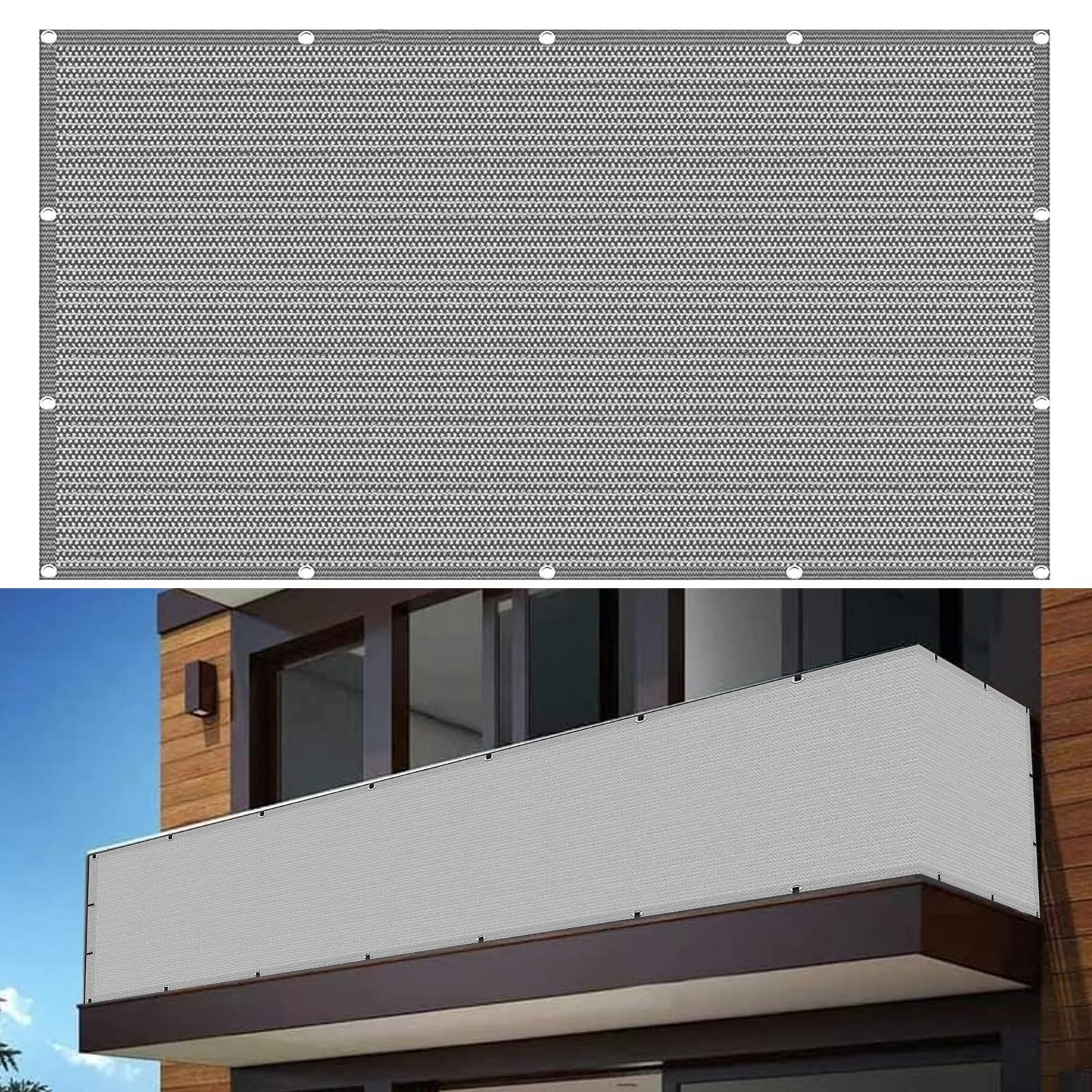 AEREY Schermo Per Privacy Balcone 140x900cm – Tenda Paravento Antracite Con Fissaggi Inclusi