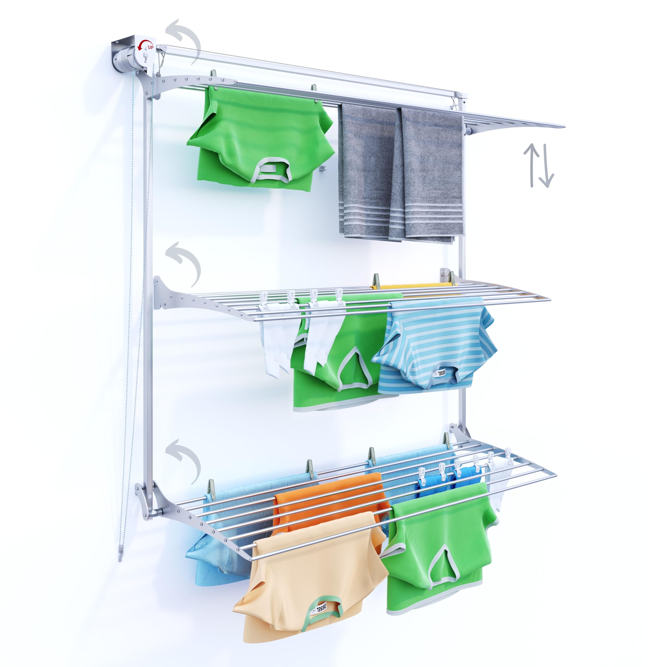 Foxydry Grey Tower Vertical Retractable Clothes Airer For Indoor And Outdoor Use (150, )
