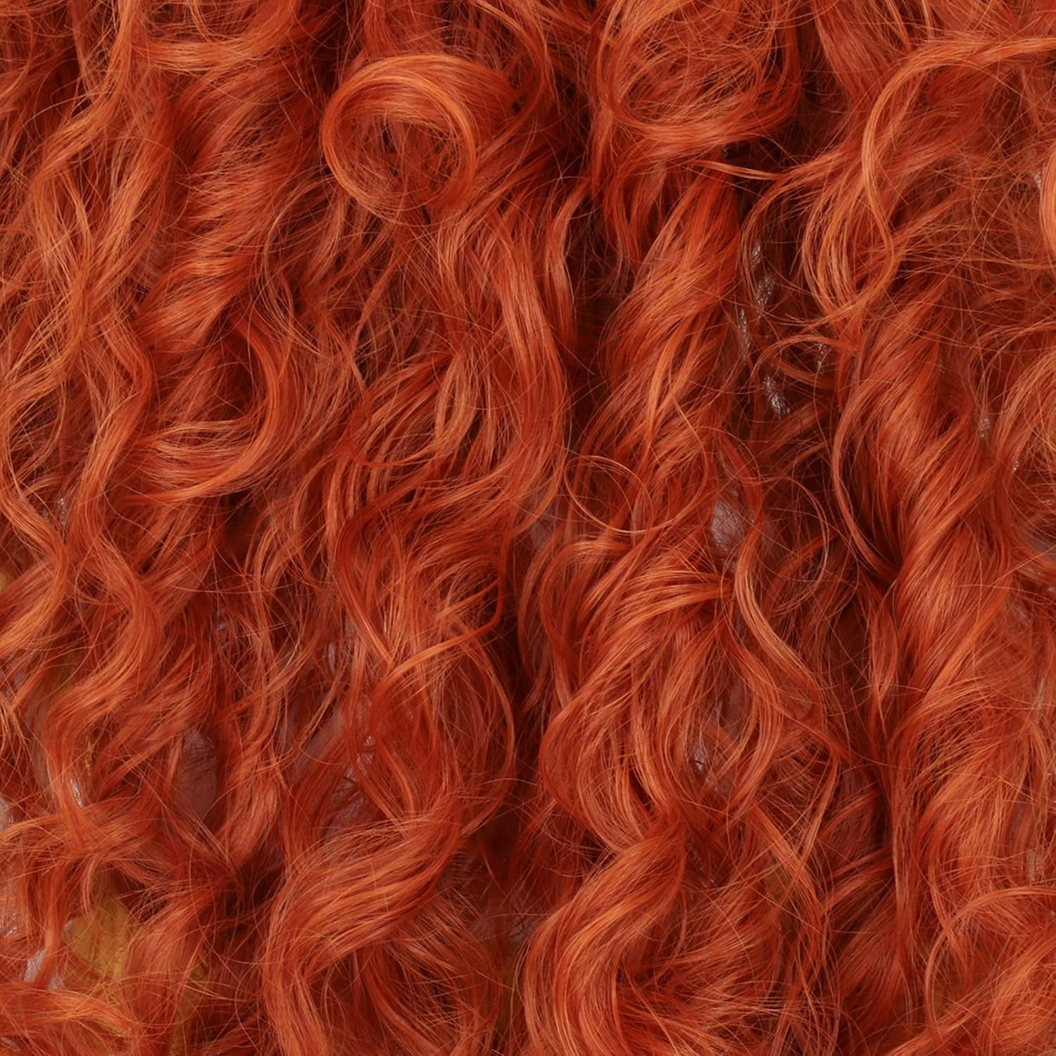 Yan Dream Princess Wig Long Curly Copper Red Halloween Costume Wig
