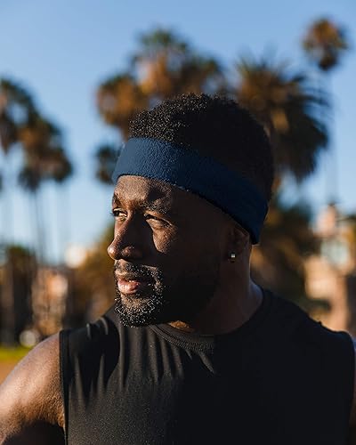 Miniatura 12 de Suddora Diadema de entrenamiento para hombres y mujeres, banda deportiva que absorbe la humedad, bandas de tela de rizo de algodón ligero para Lazo