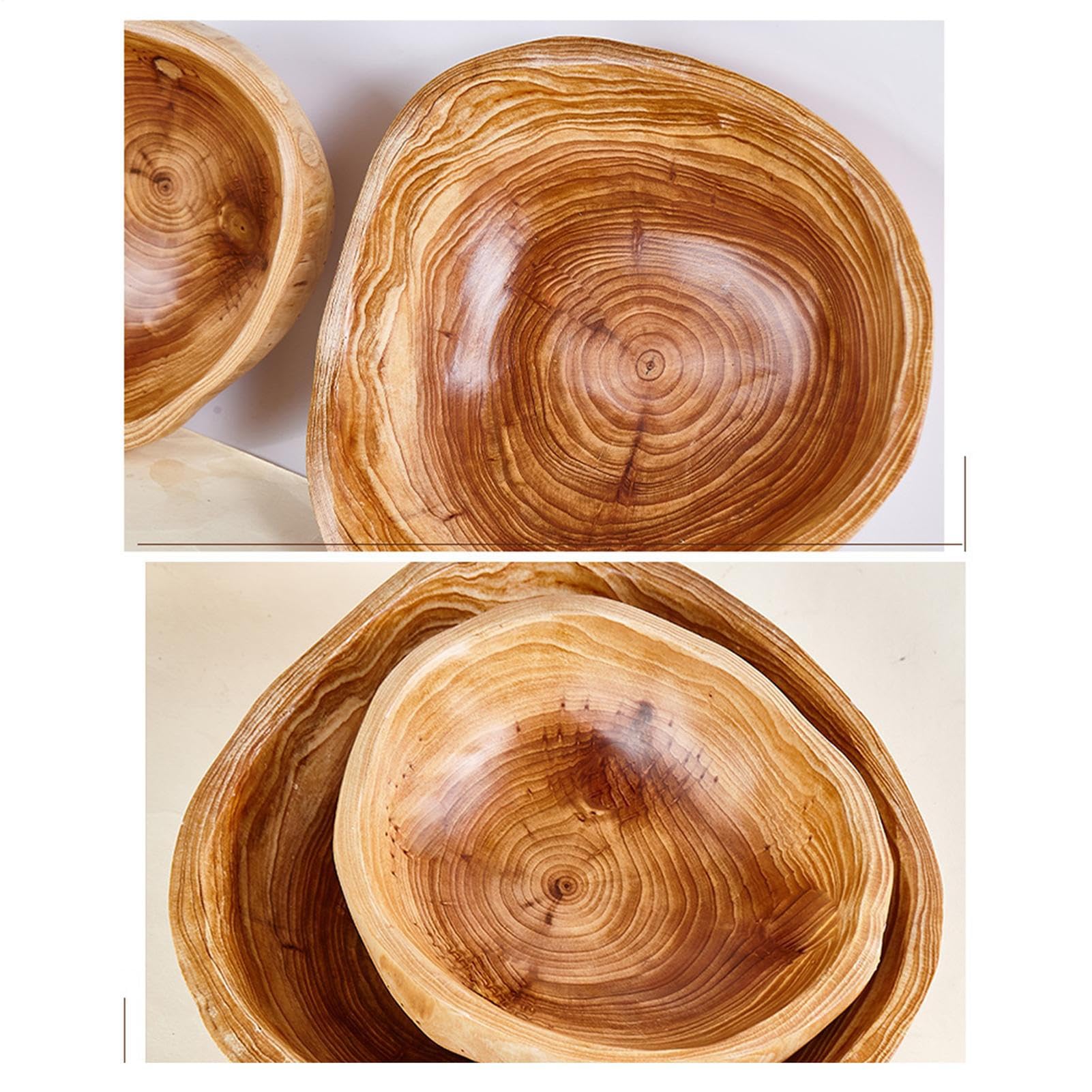 per frutta e verdura, vassoio da portata in legno, 30 cm, insalatiera in legno lucido di alta qualità con design rustico per cucina, tavolo, sala da pranzo, soggiorno, ufficio