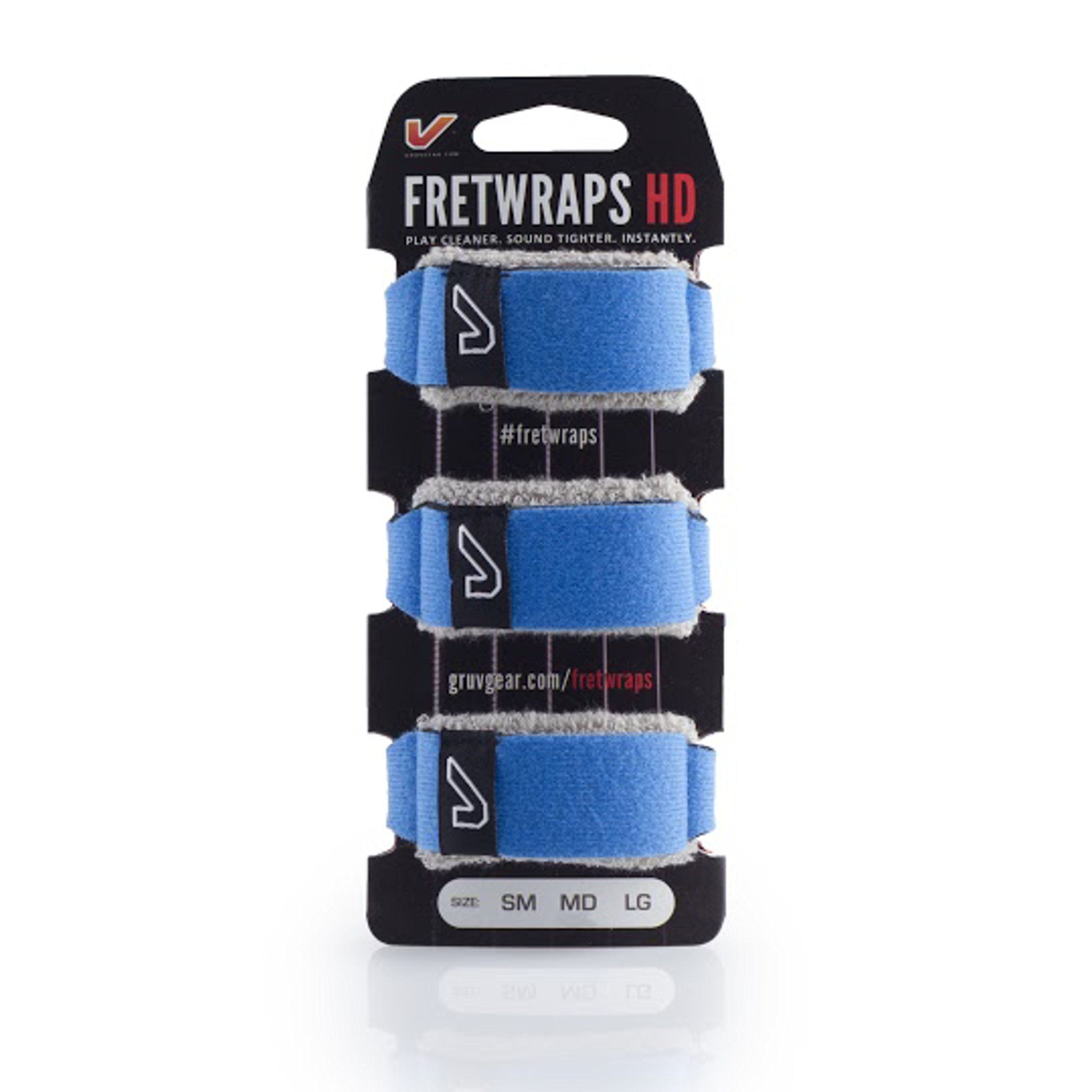Gruv Gear FretWraps HD 3-Pack"Sky" Guitar String Muters, Blue, Extra Large