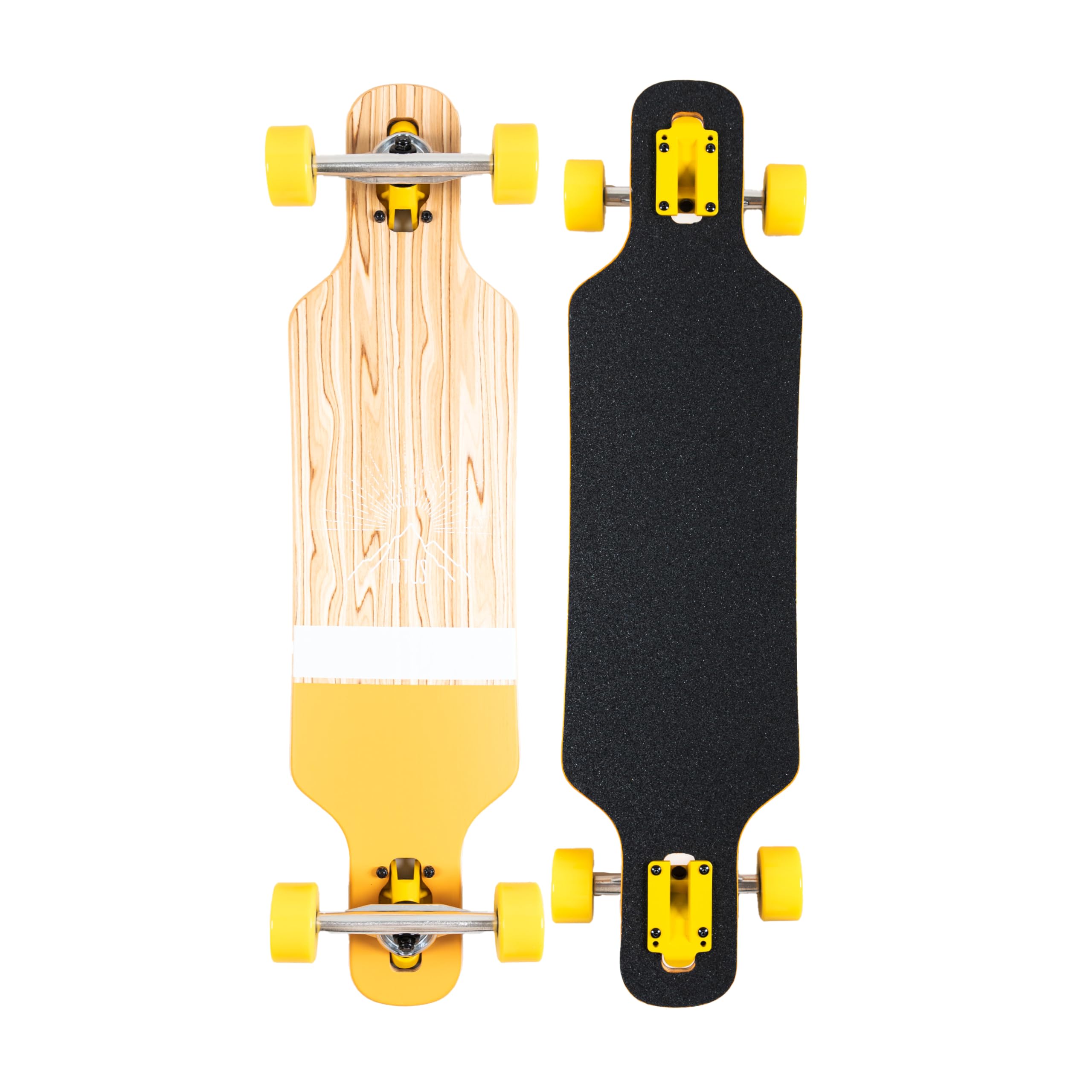 TITUS Longboard Mountain DT Kids : Natural-Orange / 8.25 - Mixte - Adolescents et Adultes - Professionnel et Débutant - Longboard avec grand plaisir de conduite, Longboard