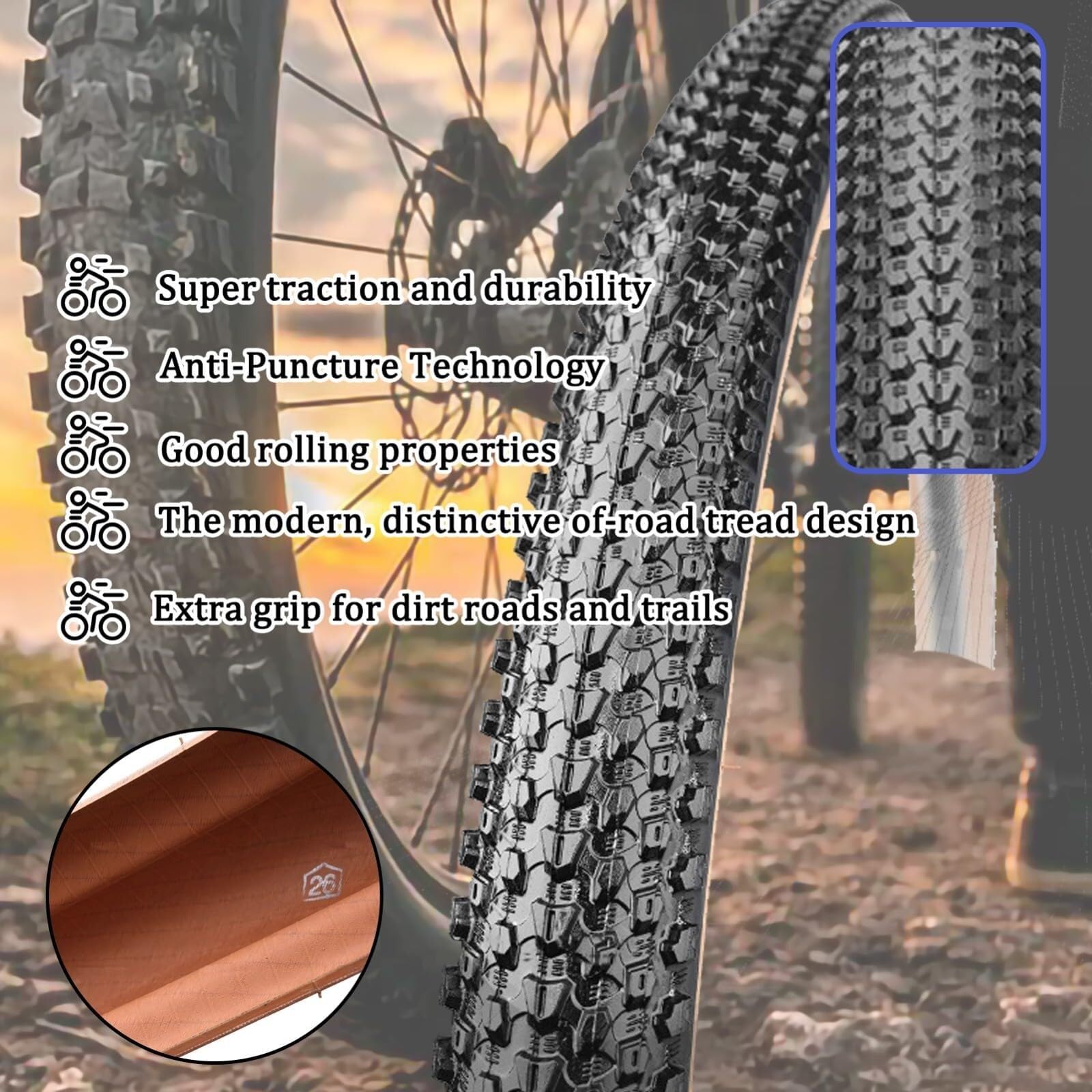 Amazon | 交換用自転車タイヤ 27.5x2.1/27.5x2.25/29x2.1/29x2.25