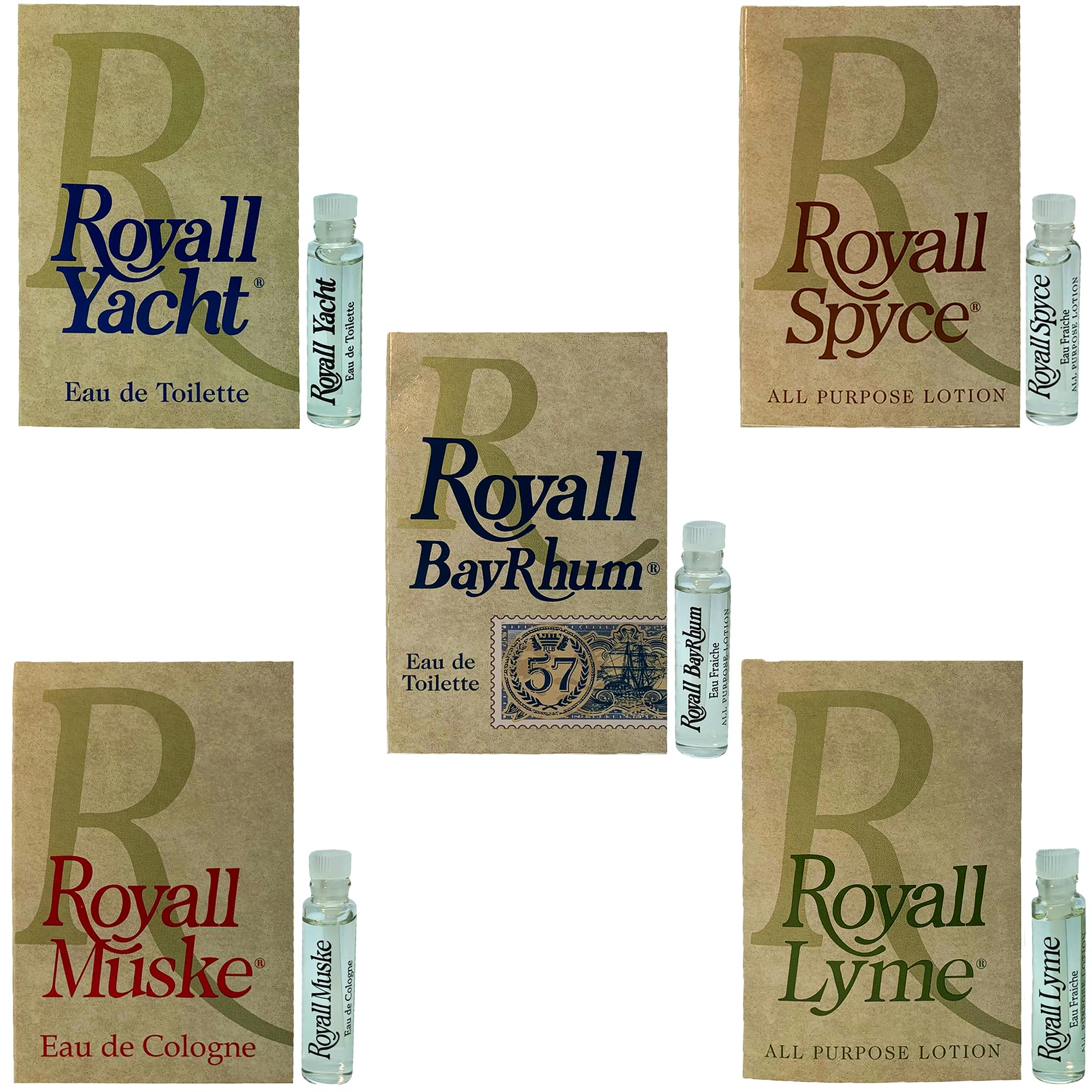 Royall Aftershave Lotion Cologne for Men (5 Pack Sampler)
