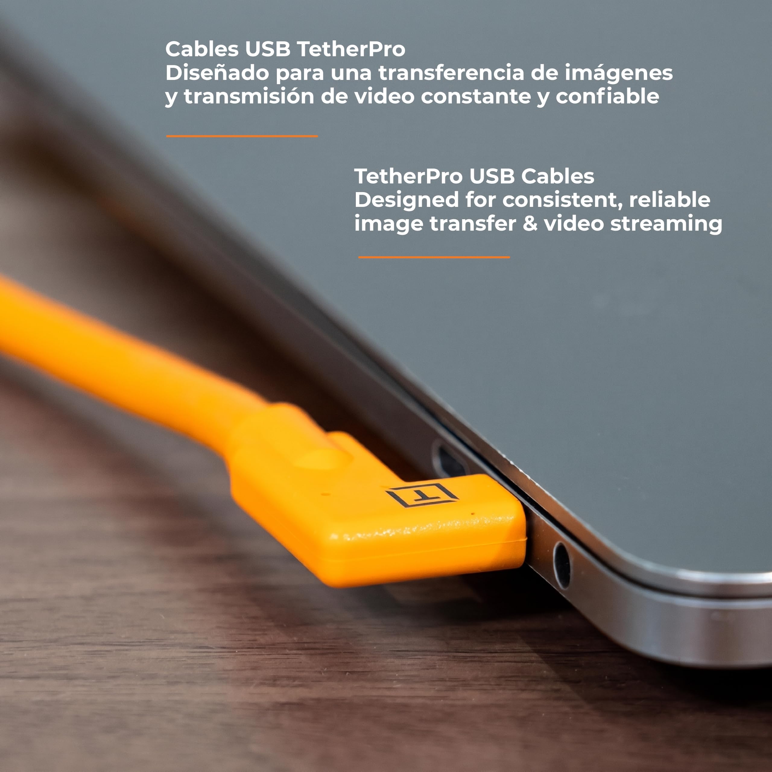 Tether Tools TetherPro Datenkabel USB-C an USB-C (Orange, 2 x rechtsgewinkelt, 4,6 m)