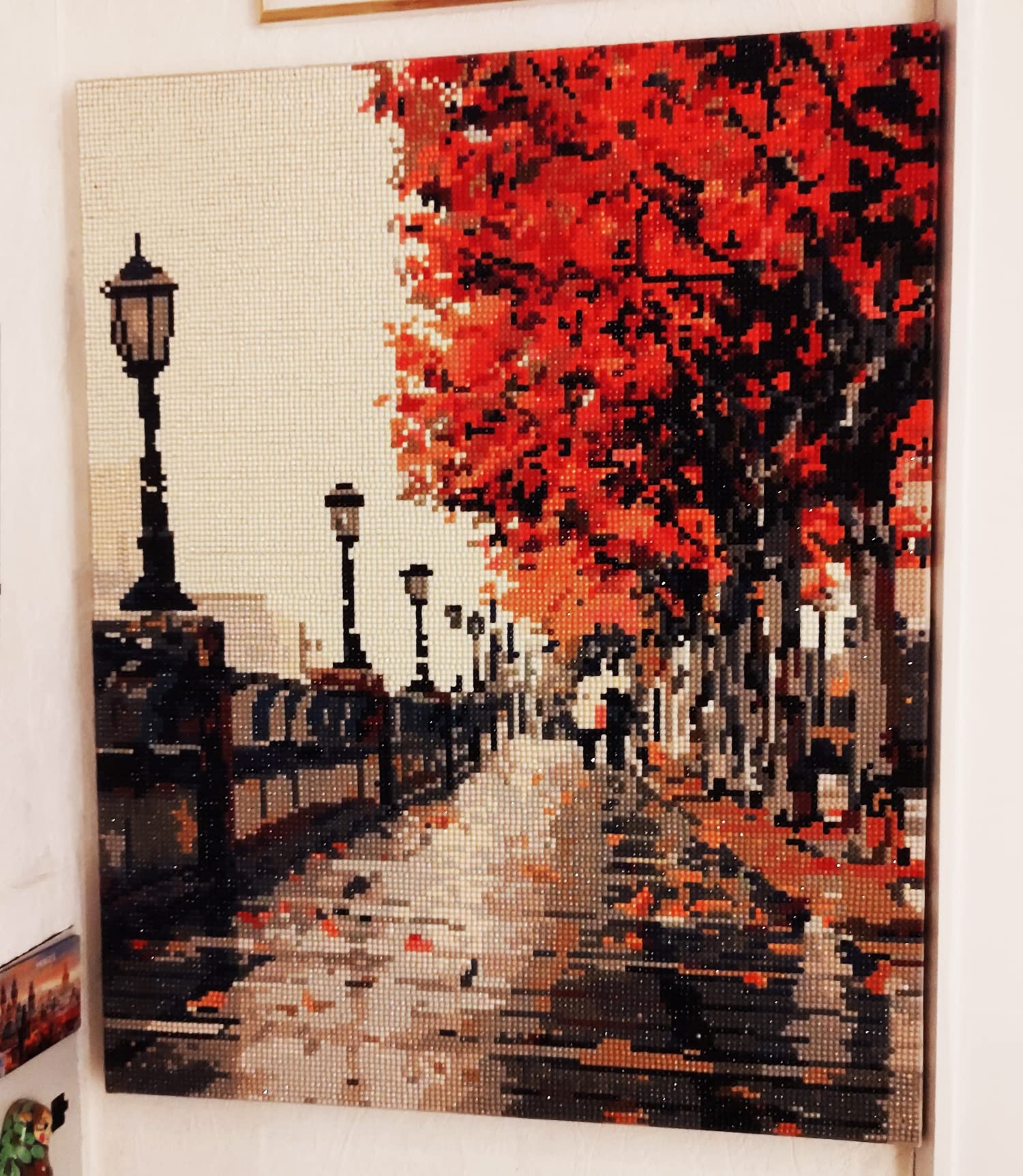 Diamond Painting Set 40x50cm - Vollbedeckung Mit Blumenmotiv Und Holzrahmen