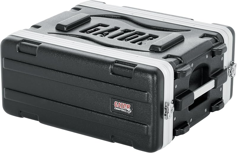 Cajas Caja de rack moldeada de 4U, profundidad superficial de 14.25"(GR-6S) | Carcasa dura de polietileno liviano con tapas delantera y trasera extraíbles, rieles de rack roscados y pestillos de alta resistencia