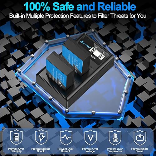 Miniatura 6 de Artman LP-E17 - Paquete de 2 baterías y cargador LCD USB-C actualizado para Canon EOS R8 R10 RP R50 R100, Rebel T8i T7i T6i T6s, SL2, SL3, M3 M5 M6,