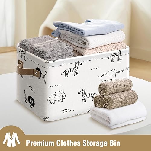 Miniatura 6 de Cestas de almacenamiento grandes de animales, contenedores y cajas para guardería, cestas rectangulares de almacenamiento de animales plegables para