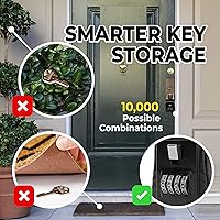 Vista 6 de Lion Locks 1500 Key Lock Box with Code, Lockbox for Keys Outdoor, Realtor Lock Box for Short-Term Rentals, Holds 5 Keys (6 Pack, Black)