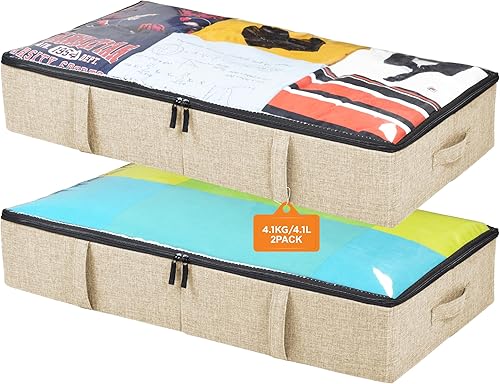 Miniatura 8 de storageLAB Organizador de almacenamiento de zapatos debajo de la cama divisores ajustables juego de 2 se adapta a 24 pares en total solución de