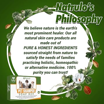 Natrulo All Natural Pet Shampoo Soap Bar for Dogs, Cats, Puppies Herbal Healing Dry Skin Itch Relief, Odor Control Bar Soap for Pets Gentle, Plant-Based, Easy-to-Use Pet Soap Bar Made in USA