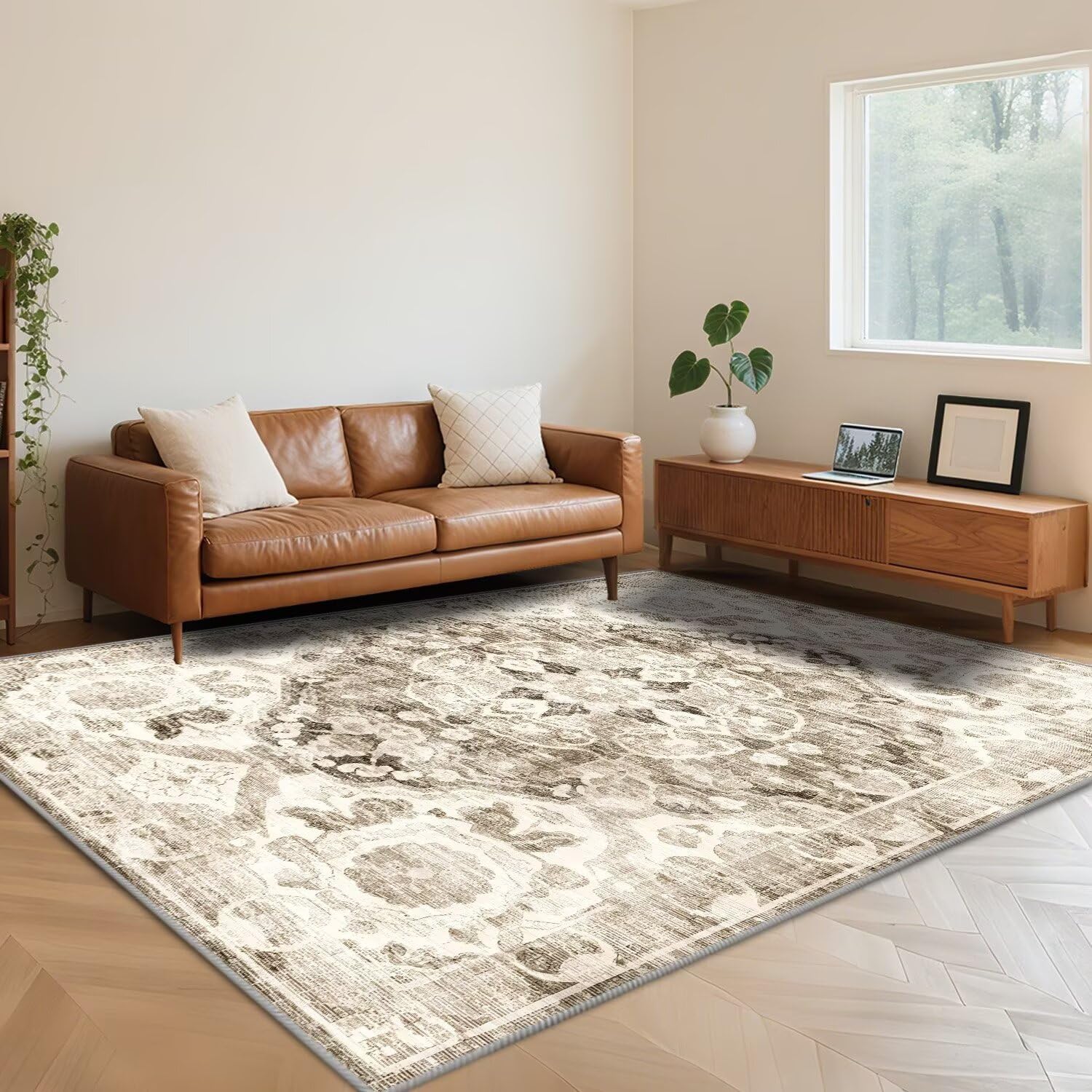 Tapis lavable en machine doux au toucher pour une décoration d'intérieur